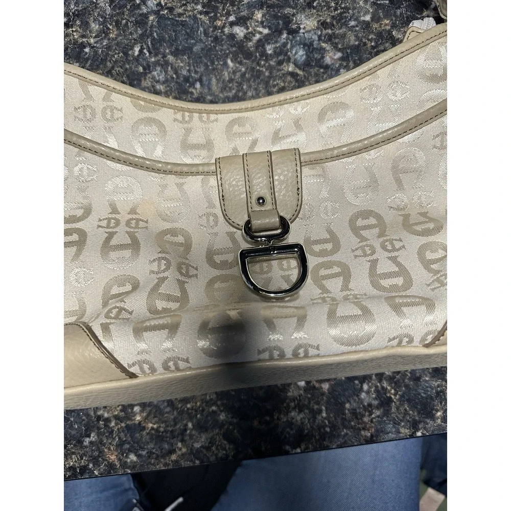 ETIENNE AIGNER Cream Taupe Vegan‎ Shoulder Bag Purse